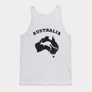 Australia Kangaroo Vintage Patriotic Map Tank Top